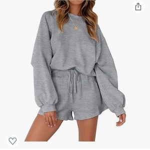 Grey shorts and sweater set